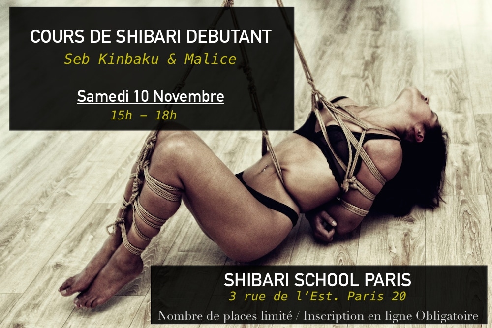flyer cours shibari 13 octobre paris - seb kinbaku